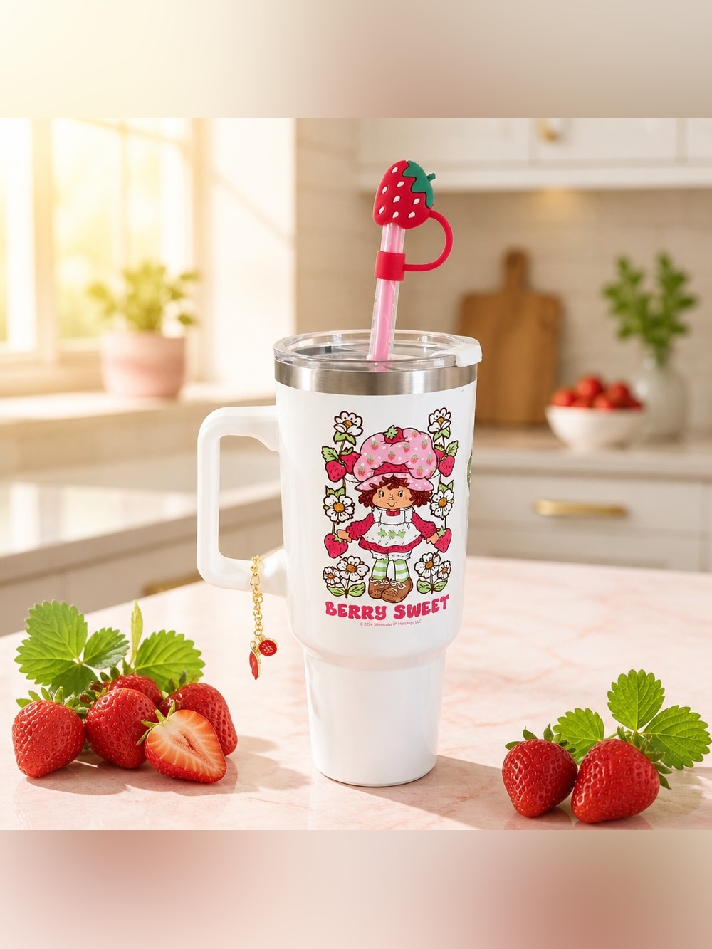 Strawberry Shortcake Berry Sweet Travel Tumbler with Straw NWT